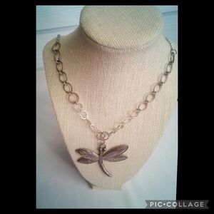 Dragonfly sliver necklace